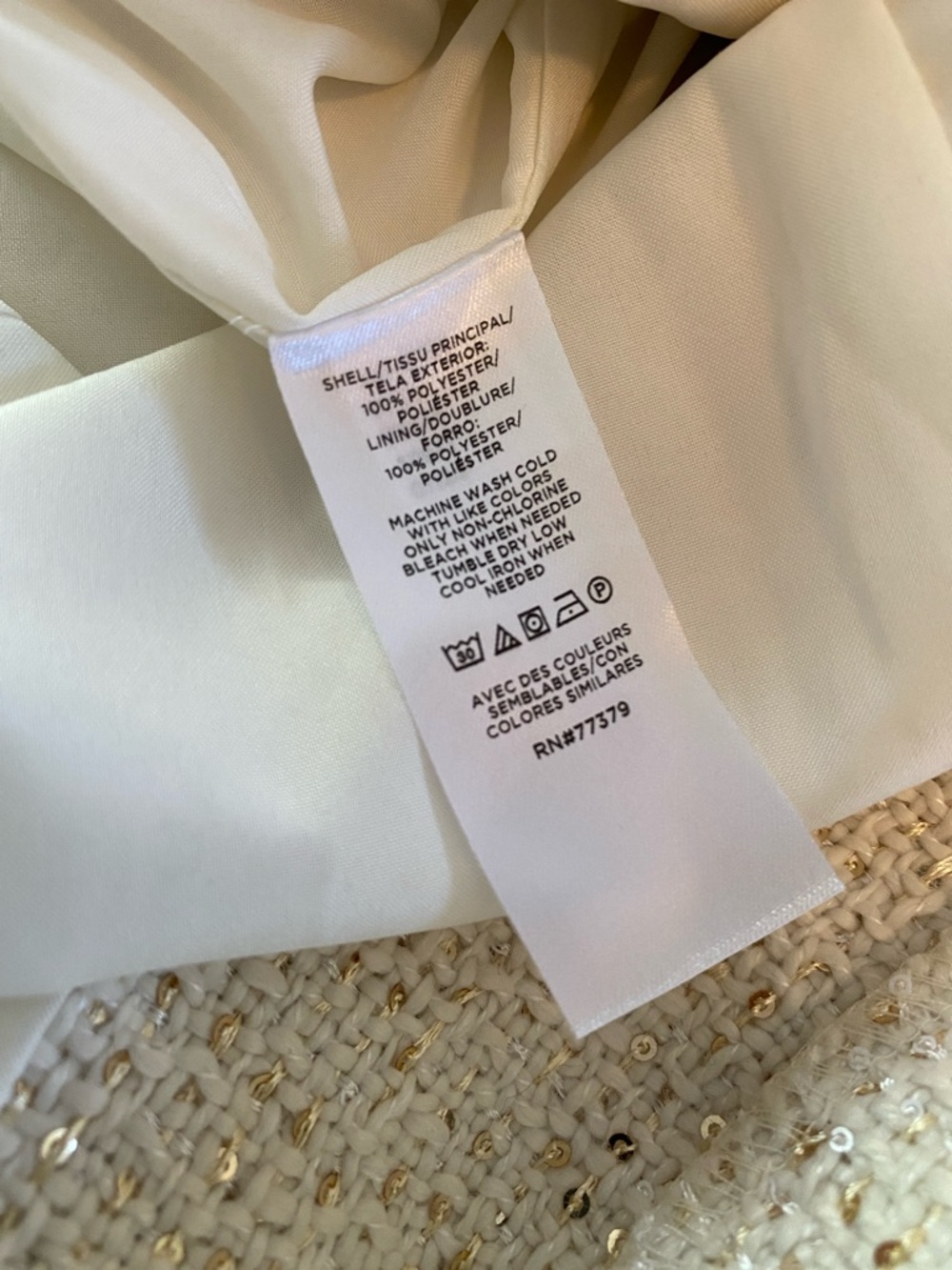 Ann Taylor Cream Tweed Mini Skirt Gold Thread Size 8 Elegant Luxe - Picture 7 of 12